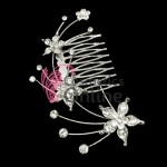 Accesoriu modern pentru decor par CA040BB Argintiu cu cristale Argintii